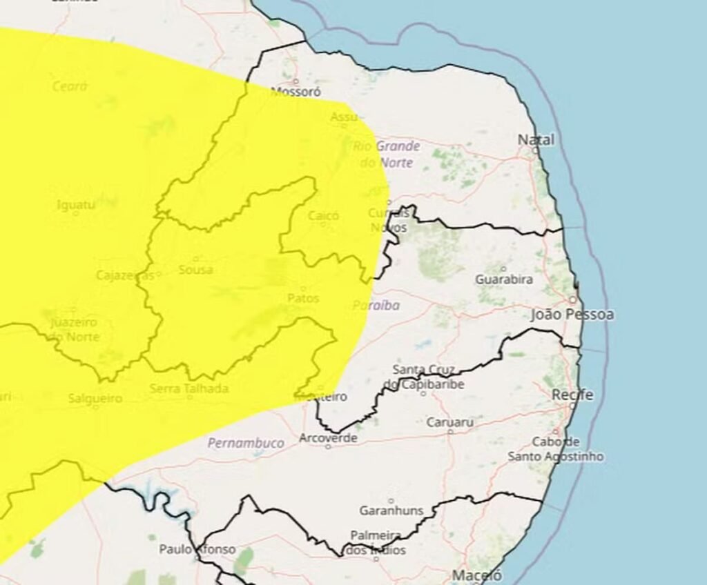 Inmet emite alerta de baixa umidade para cem municípios da Paraíba