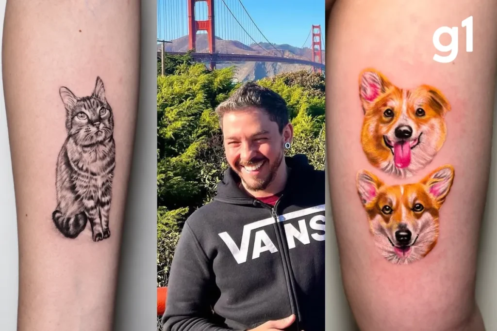 Tatuador de Mato Grosso eterniza pets com técnica realista nos Estados Unidos