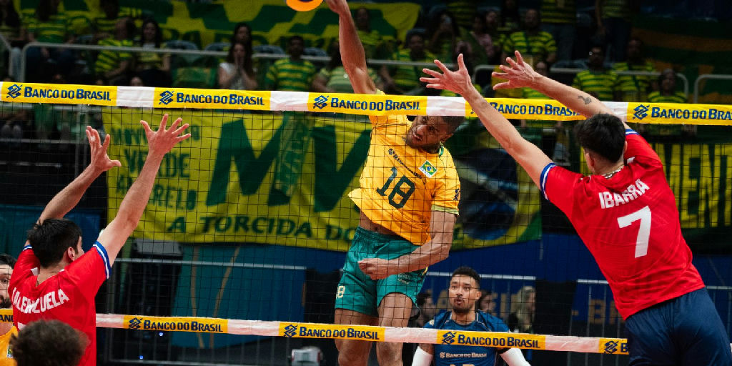 Vôlei: Brasil estreia com vitória dominante sobre o Chile no Sul-americano
