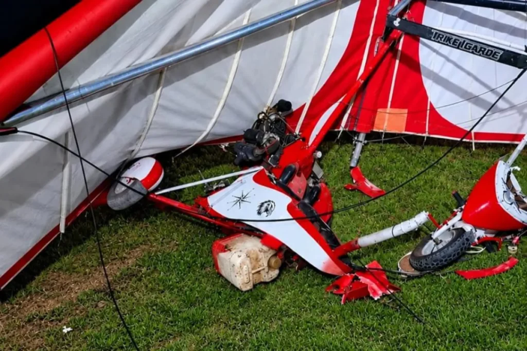 Acidente com trike voador deixa homem com ferimentos graves em Mato Grosso