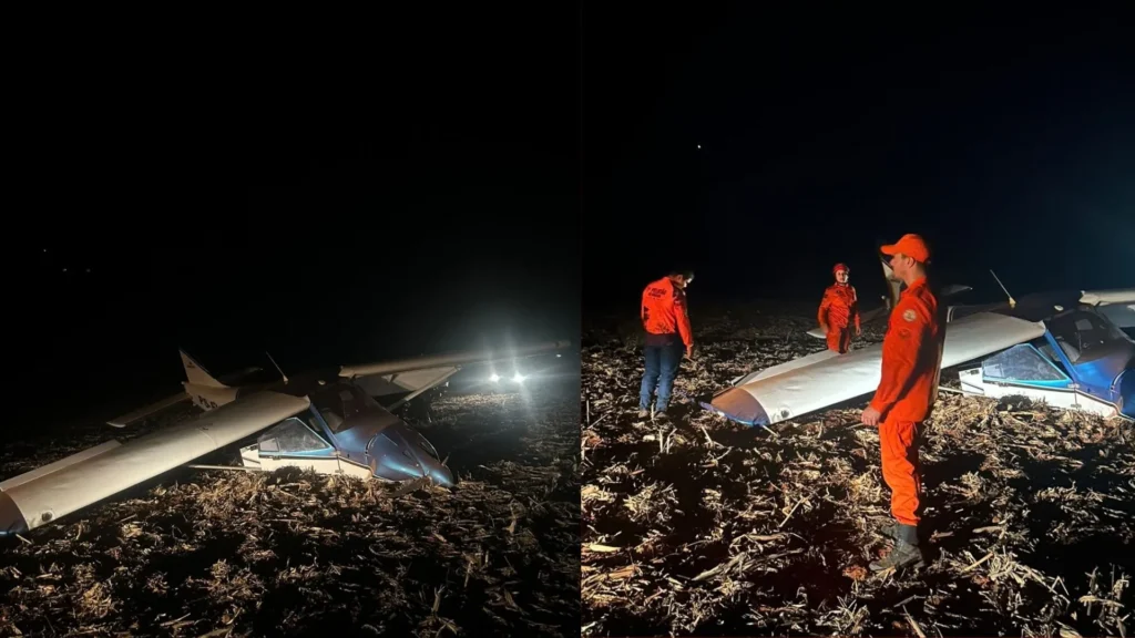 Bombeiro de folga atua em resgate após queda de avião em Mato Grosso