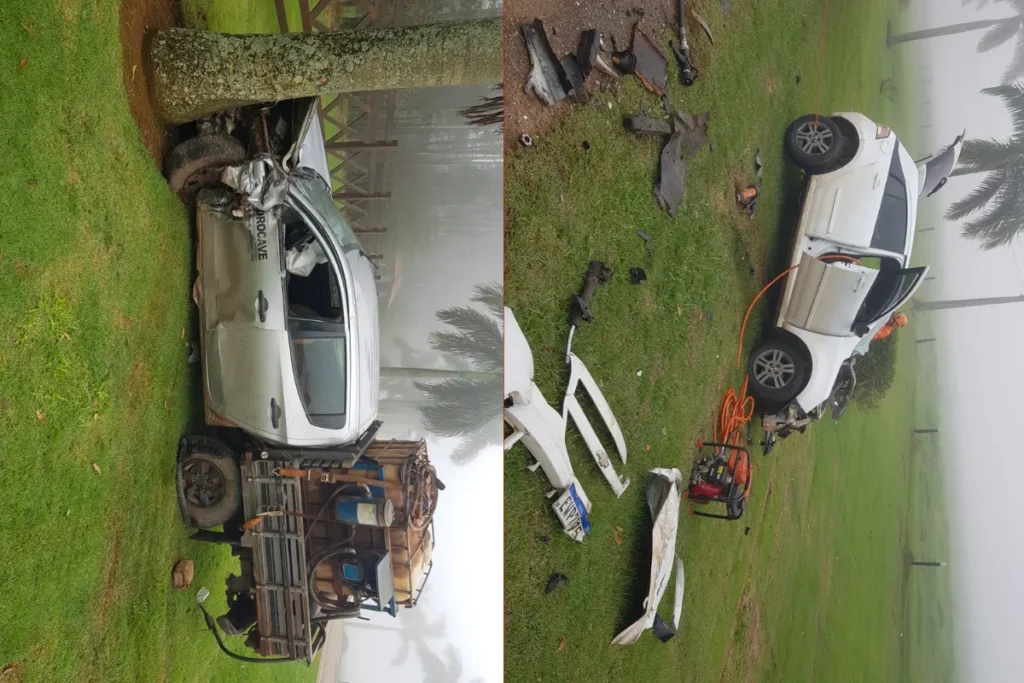 Colisão entre três veículos sob forte neblina deixa um morto e um ferido na Mt-251