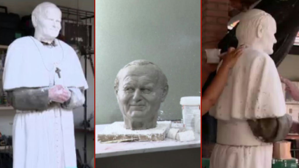 Escultura de João Paulo II em tamanho real é inaugurada em Cuiabá