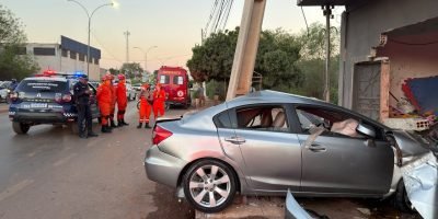 Acidente fatal em Várzea Grande deixa um morto após colisão contra residência