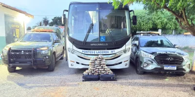 Apreensão de drogas em ônibus da saúde de Pontes e Lacerda mobiliza forças policiais