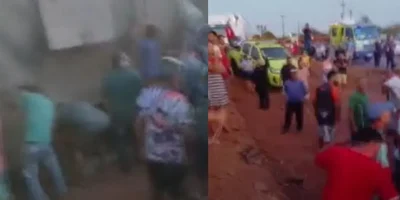 Carga de porcos é saqueada após tombamento de carreta na Br-070 em Mato Grosso