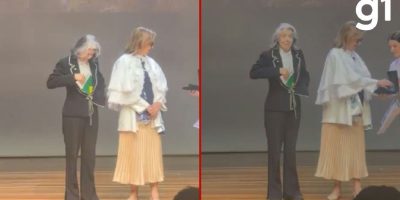 Cármen Lúcia guarda Constituição no casaco durante homenagem em Mato Grosso