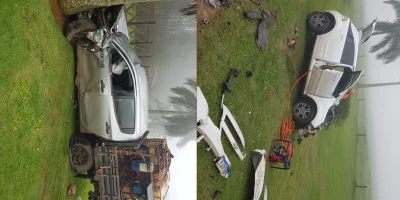 Colisão entre três veículos sob forte neblina deixa um morto e um ferido na Mt-251