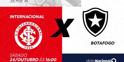 Internacional e Botafogo se enfrentam pelo Brasileirão com transmissão ao vivo